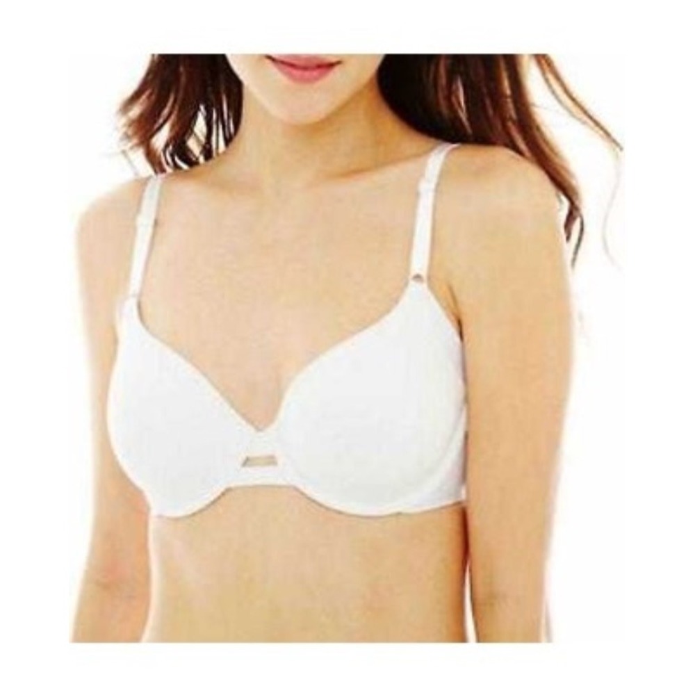 NWOtD Warners 36D No Side Effect Underarm Smooth Underwire Bra 1356 White 111096